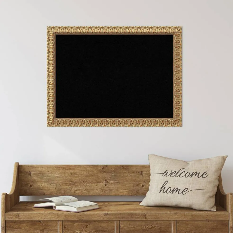 Cork Board, Florentine Gold Wood Frame - Bulletin Board, Organization Board, Pin Board
