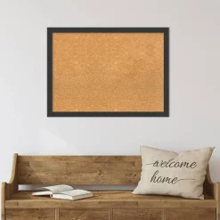 Cork Board, Mezzanotte Black Wood Frame - Bulletin Board, Organization Board, Pin Board