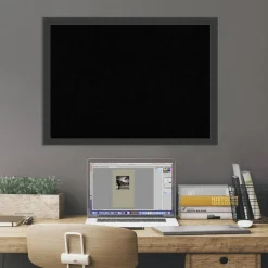 Cork Board, Mezzanotte Black Wood Frame - Bulletin Board, Organization Board, Pin Board