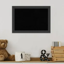 Cork Board, Mezzanotte Black Wood Frame - Bulletin Board, Organization Board, Pin Board