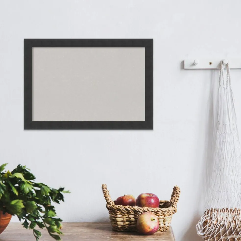 Cork Board, Mezzanotte Black Wood Frame - Bulletin Board, Organization Board, Pin Board