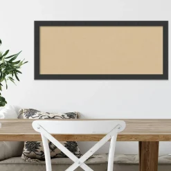 Cork Board, Mezzanotte Black Wood Frame - Bulletin Board, Organization Board, Pin Board