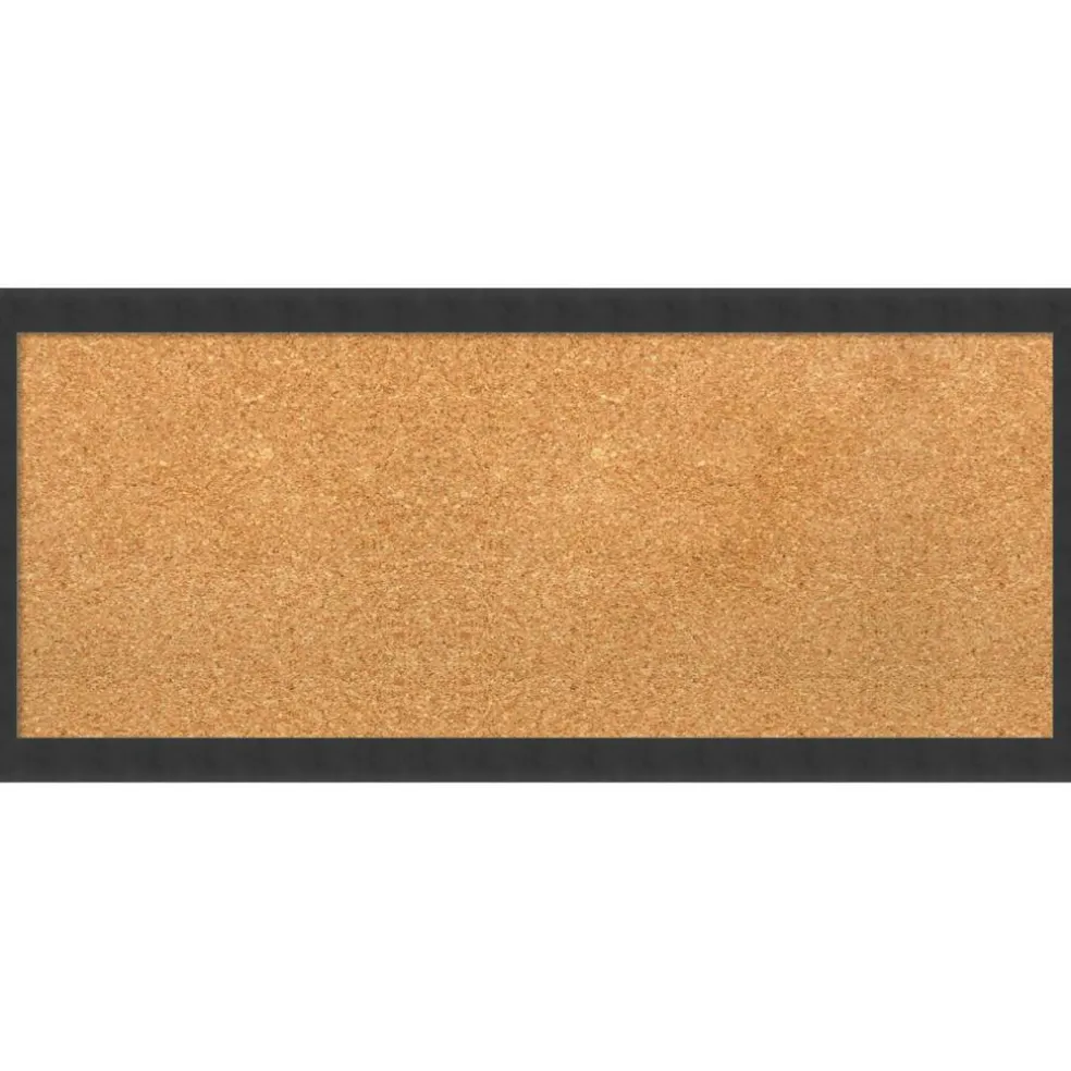 Cork Board, Mezzanotte Black Wood Frame - Bulletin Board, Organization Board, Pin Board