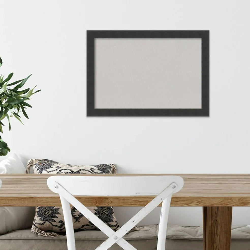 Cork Board, Mezzanotte Black Wood Frame - Bulletin Board, Organization Board, Pin Board