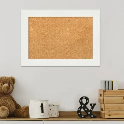 Cork Board, Vanity White Narrow Frame - Bulletin Board, Organization Board, Pin Board
