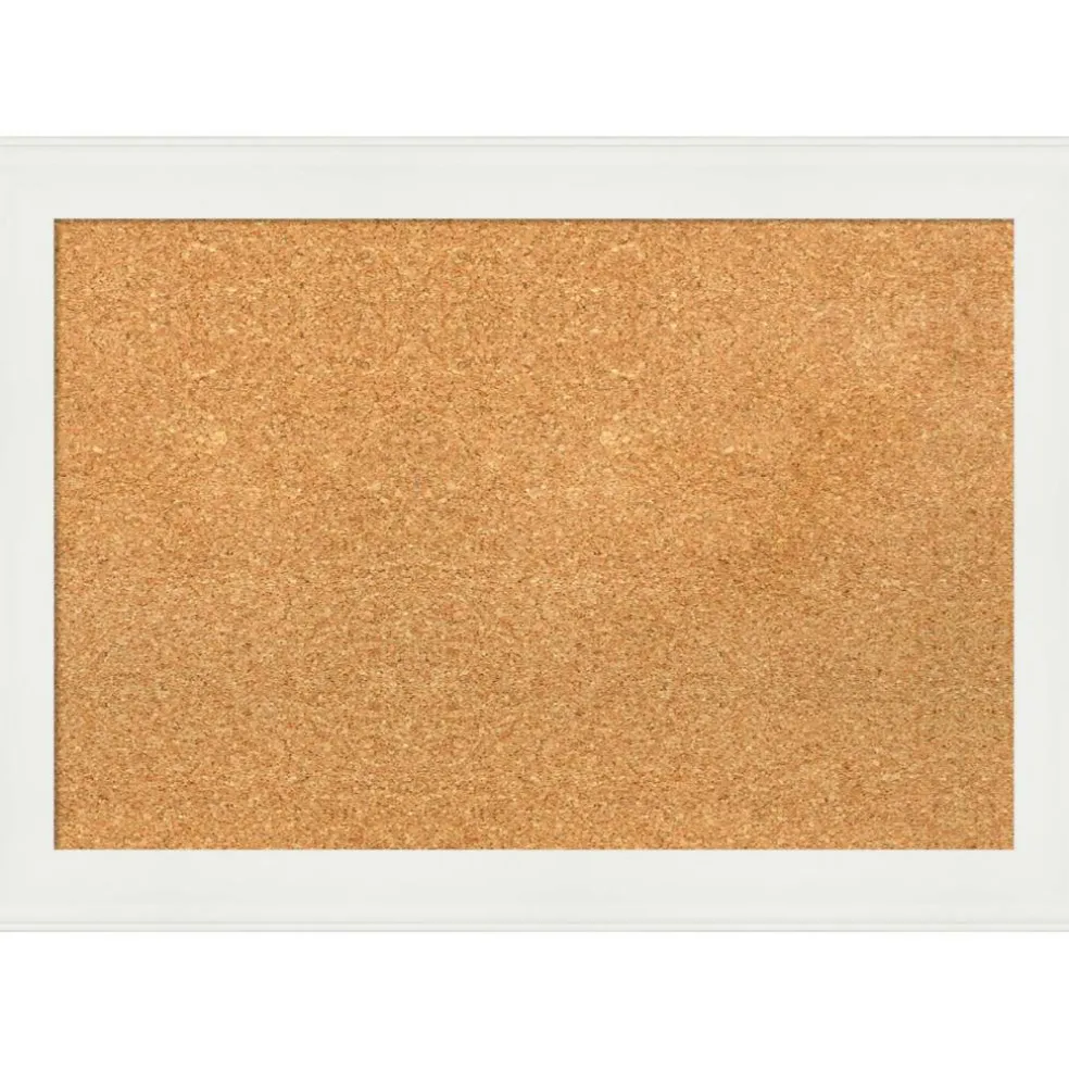 Cork Board, Vanity White Narrow Frame - Bulletin Board, Organization Board, Pin Board