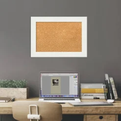 Cork Board, Vanity White Narrow Frame - Bulletin Board, Organization Board, Pin Board