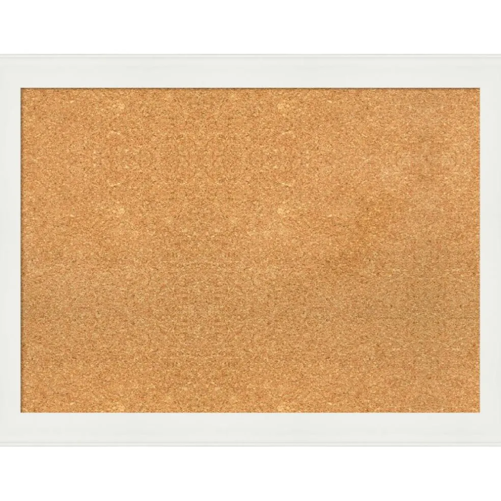 Cork Board, Vanity White Narrow Frame - Bulletin Board, Organization Board, Pin Board