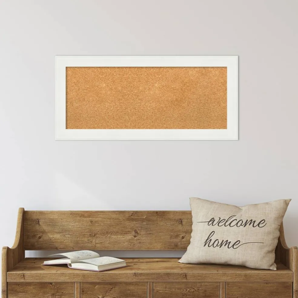 Cork Board, Vanity White Narrow Frame - Bulletin Board, Organization Board, Pin Board