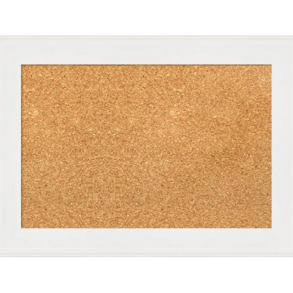 Cork Board, Vanity White Narrow Frame - Bulletin Board, Organization Board, Pin Board