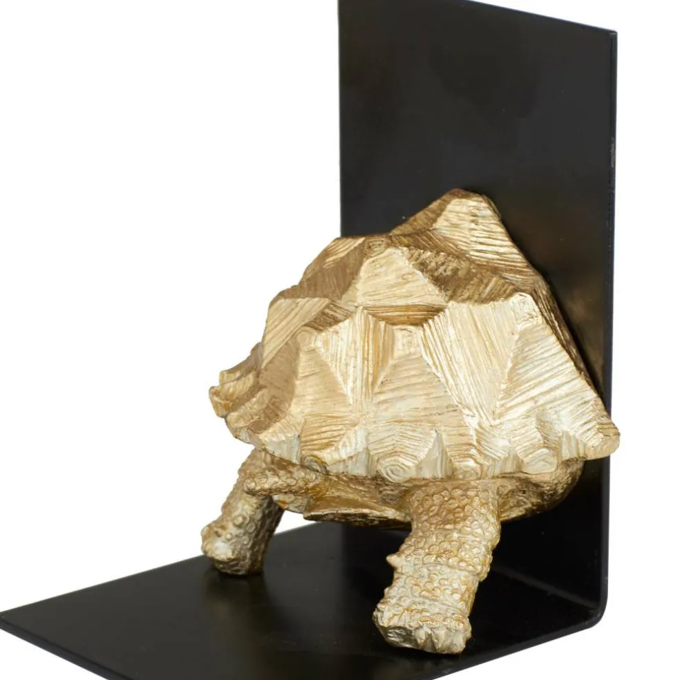 CosmoLiving by Cosmopolitan Brass Polystone Coastal Bookends, 6" x 5" x 4"