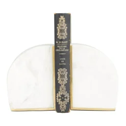 CosmoLiving by Cosmopolitan White Marble Glam Bookends, 6