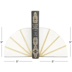 CosmoLiving by Cosmopolitan White Marble Glam Bookends, 5