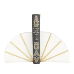 CosmoLiving by Cosmopolitan White Marble Glam Bookends, 5