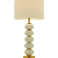 CosmoLiving by Cosmopolitan 28" Metal Orbs Style Base with Drum Shade Table Lamp