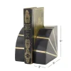 CosmoLiving by Cosmopolitan Black Marble Glam Bookends, 5" x 5" x 2"