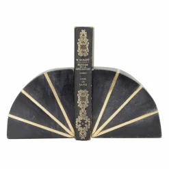 CosmoLiving by Cosmopolitan Black Marble Glam Bookends, 5
