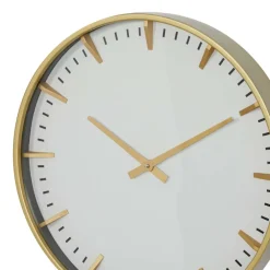 CosmoLiving by Cosmopolitan White Glass Contemporary Wall Clock, 20" x 20" x 2"