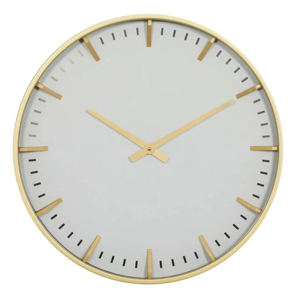 CosmoLiving by Cosmopolitan White Glass Contemporary Wall Clock, 20" x 20" x 2"