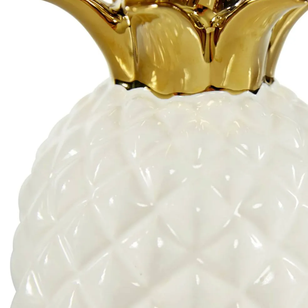 CosmoLiving by Cosmopolitan White Porcelain Modern Decorative Pineapple, 10" x 4" x 4"