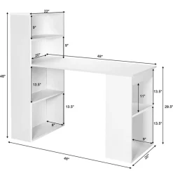 Costway Computer Desk Writing Workstation Office w/6-Tier Storage Shelves WhiteBlack