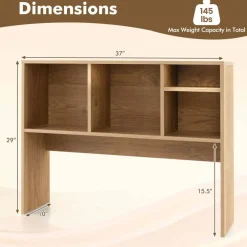 Costway Desk Bookshelf Desktop Storage Organizer Display Shelf Rack Dorm Office Natural/White/Brown