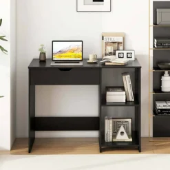 Costway Lift Top Computer Desk Standing Desk with Hidden Compartments & Storage Shelves