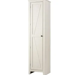 Costway Linen Tower Bathroom Storage Cabinet Tall Slim Side Organizer w/ Shelf White BlackWalnut