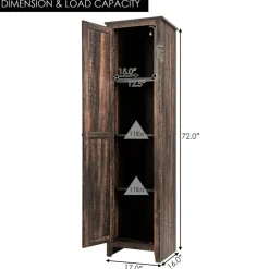Costway Linen Tower Bathroom Storage Cabinet Tall Slim Side Organizer w/ Shelf White BlackWalnut