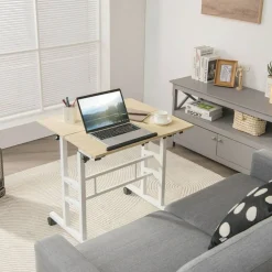 Costway Mobile Stand up Desk Adjustable Computer Desk Tilting Workstation