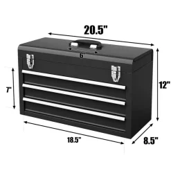 Costway Portable Tool Chest Box Storage Cabinet Garage Mechanic Organizer 3 Drawers Black/Red/Blue