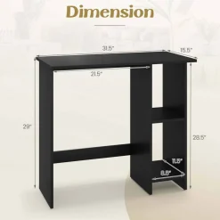 Costway Small Computer Desk with Storage Modern Writing Desk with Adjustable Shelf White/Black