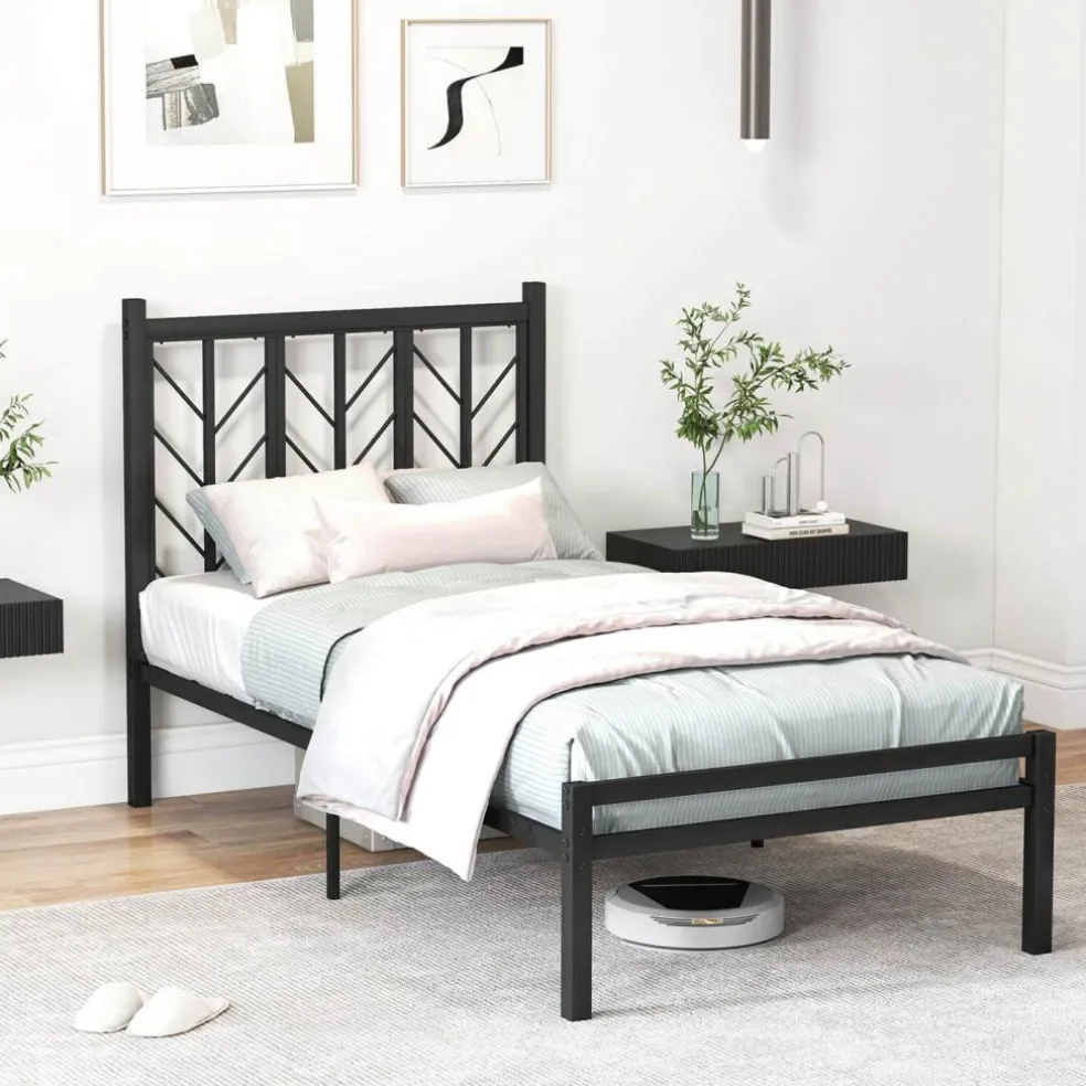 Costway Twin/Full/Queen Size Platform Bed with Headboard 11.5" Under Bed Storage Easy Assembly