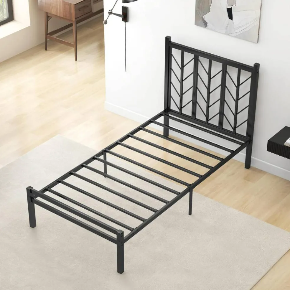Costway Twin/Full/Queen Size Platform Bed with Headboard 11.5" Under Bed Storage Easy Assembly