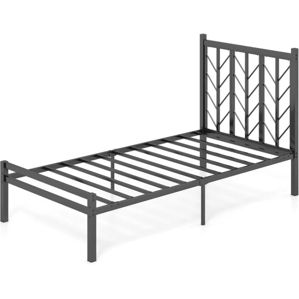 Costway Twin/Full/Queen Size Platform Bed with Headboard 11.5" Under Bed Storage Easy Assembly