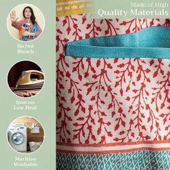 100% Cotton Kitchen Apron with an Adjustable Neck with Long Ties for Women Men Chef