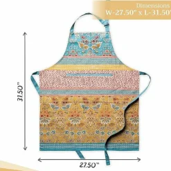 100% Cotton Kitchen Apron with an Adjustable Neck with Long Ties for Women Men Chef
