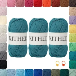 Cotton Yarn, Knitting Yarn for Beginners (37 Jade)