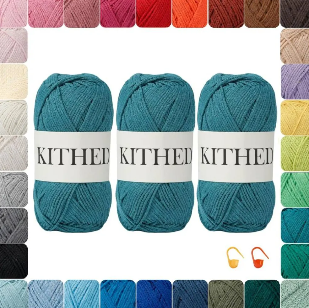 Cotton Yarn, Knitting Yarn for Beginners (37 Jade)