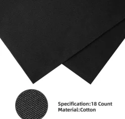 18 Count Aida Cloth Black Aida Cross Stitch Aida Cloth for Handmade Cross Stitch Fabric Needlework, 39 x 60 inch
