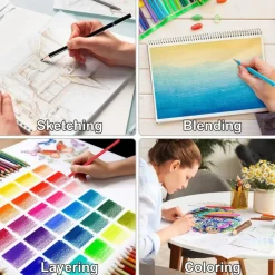 72 Count Colored Pencils for Adult Coloring Books, Soft Core,Ideal for Drawing Blending Shading,Color Pencils Set Gift for Adults Kids Beginners
