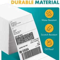 200 Count Direct Thermal Fanfold Shipping Labels 4x6 Inch White Adhesive