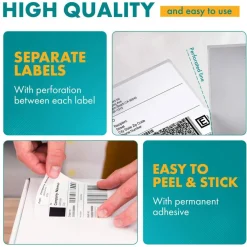 100 Count Fanfold Direct Thermal White Adhesive Perforated Shipping Labels 4