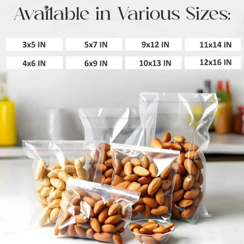 100 Count Resealable Clear Cellophane Bags Self Seal Envelopes 11" x 14" Polypropylene Packaging 1.2 Mil