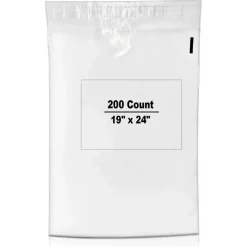 200 Count Self Seal Clear Poly Bags, 19 x 24 Inch Resealable Lightweight Shipping and Storage