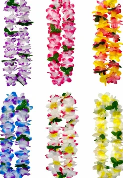 6 Counts Summer Garland Hawaiian Leis Bulk,leis for luau party,hawaiian leis for adults,beach party favors for adults,Summer Beach Vacation,Theme Party Decorations