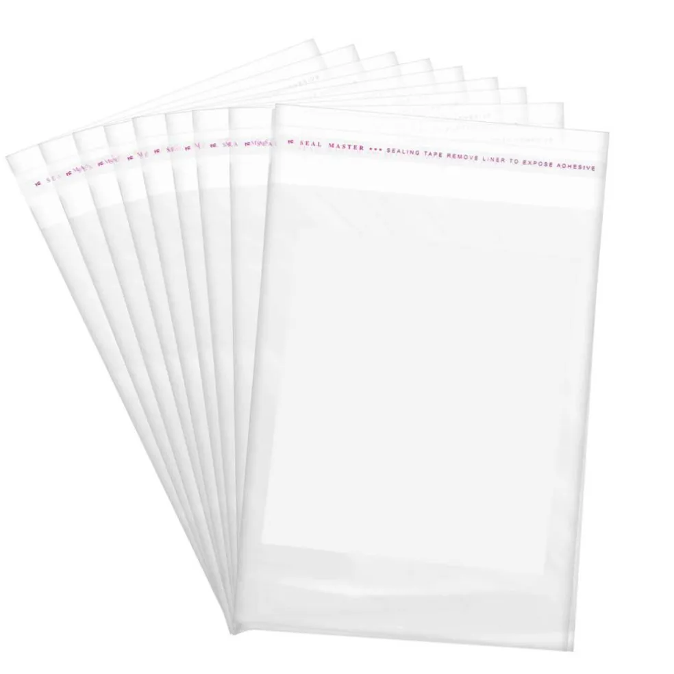 100 Count 12" x 16" Clear Cellophane Resealable Bags 1.2 mil