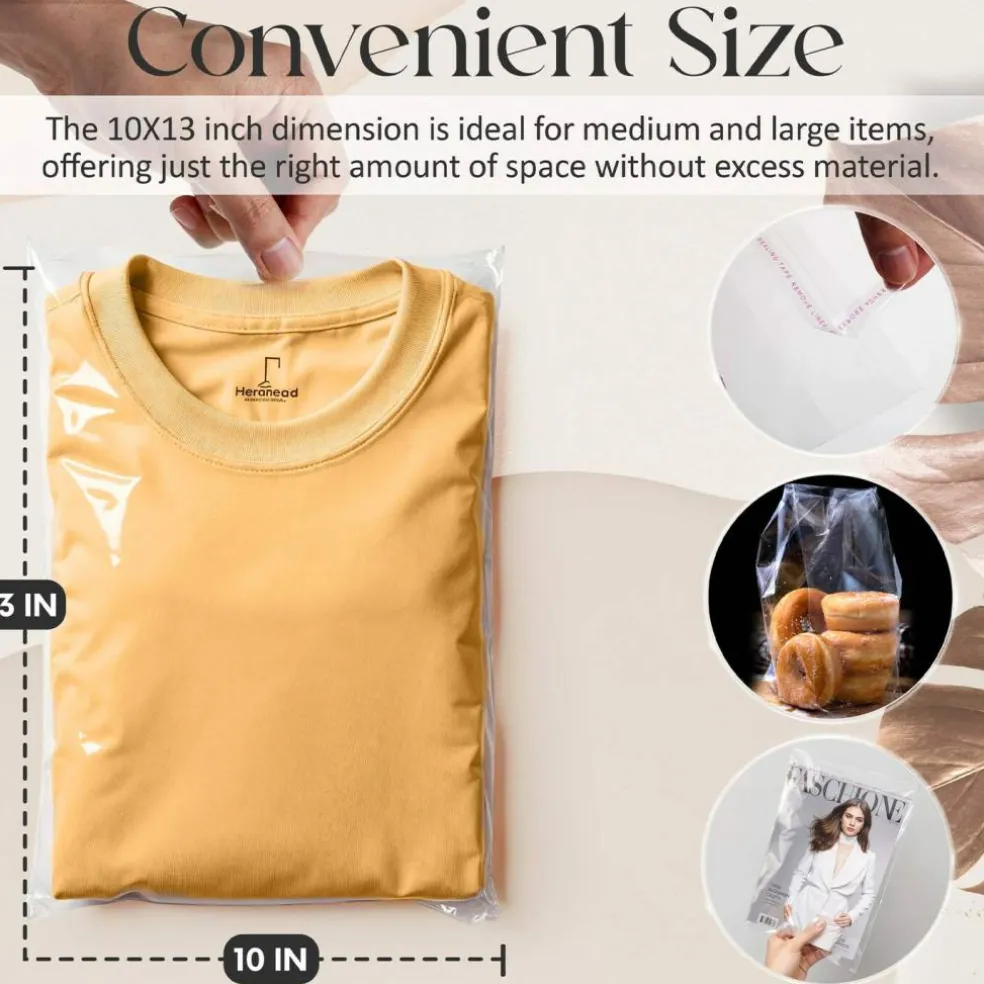 100 Count 12" x 16" Clear Cellophane Resealable Bags 1.2 mil
