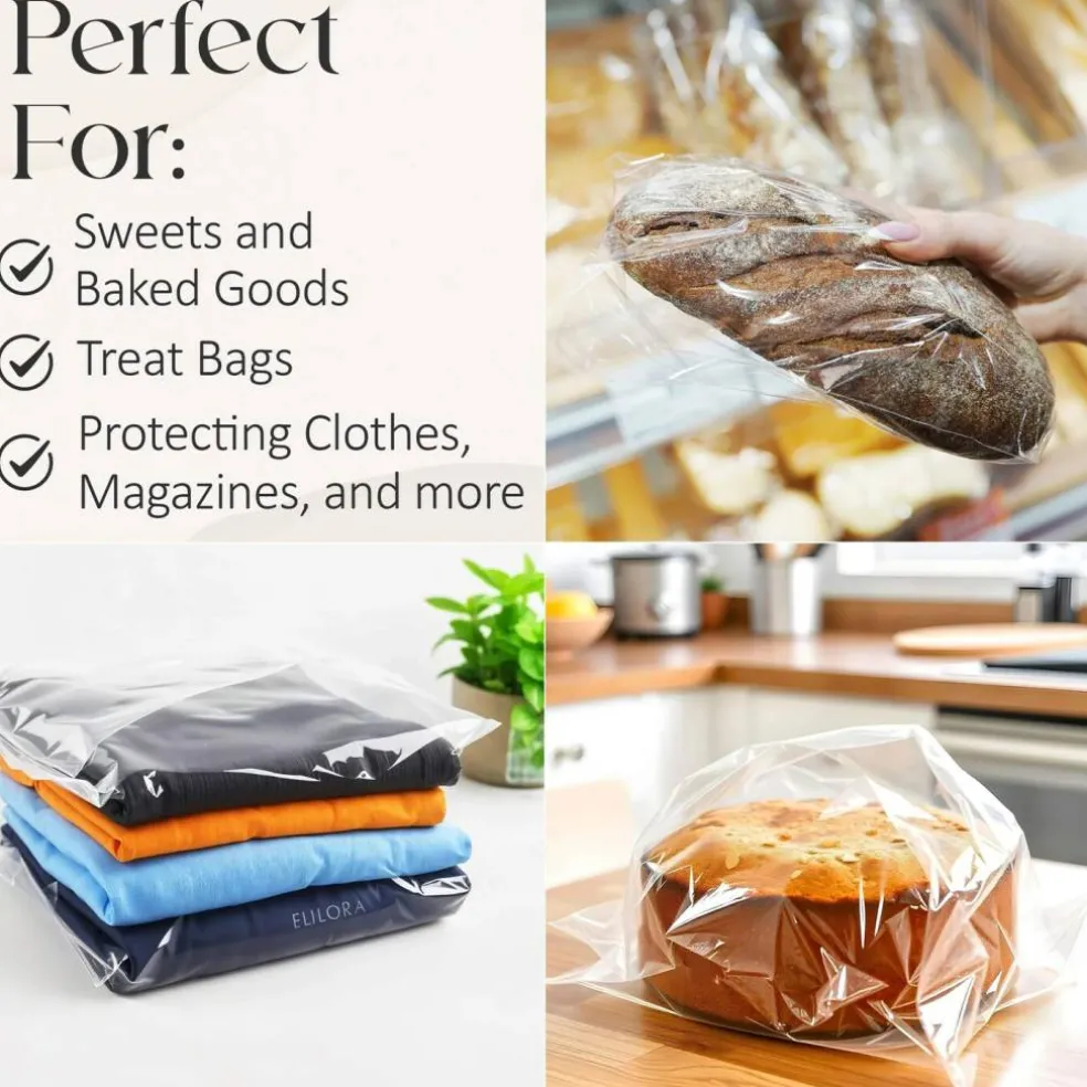 100 Count 12" x 16" Clear Cellophane Resealable Bags 1.2 mil