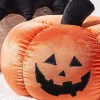 Cozy Fuzzy Jack-O’-Lantern and Bat Halloween Pillow Set – 2 Piece Plush Decorative Throw Pillows